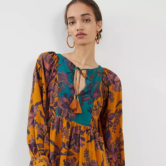 Anthropologie Romantic Silk Tunic Dress - Picture 1 of 4